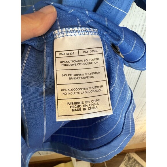 Nike Polo Shirt Mens XL Blue White Stripes Tiger Woods Collection Fit Dry Golf - Picture 3 of 4